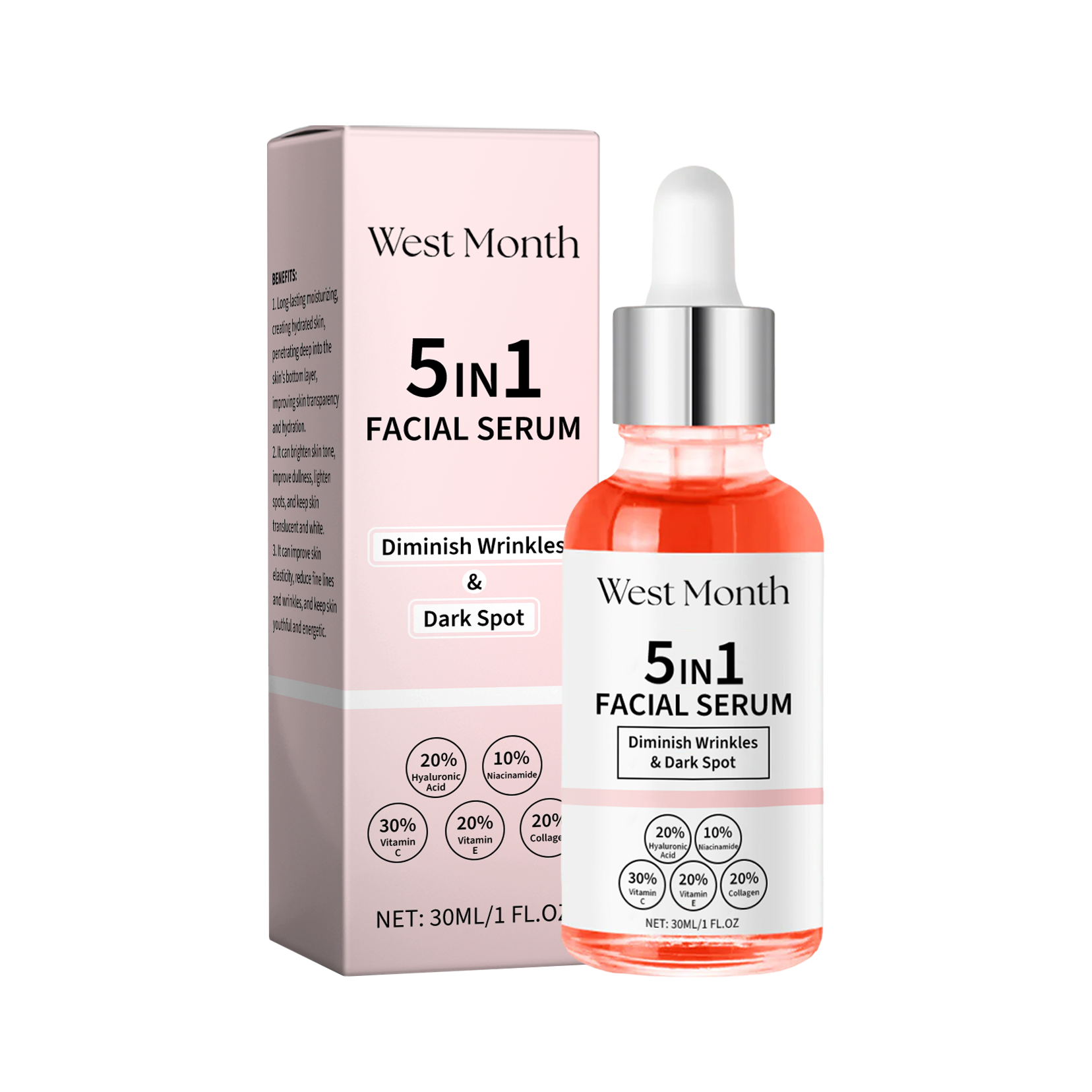 West&Month All In One Serum For Skin Improvement Vitamin C Even Brightening Niacinamide Serum 48G - Shop at LoveMi