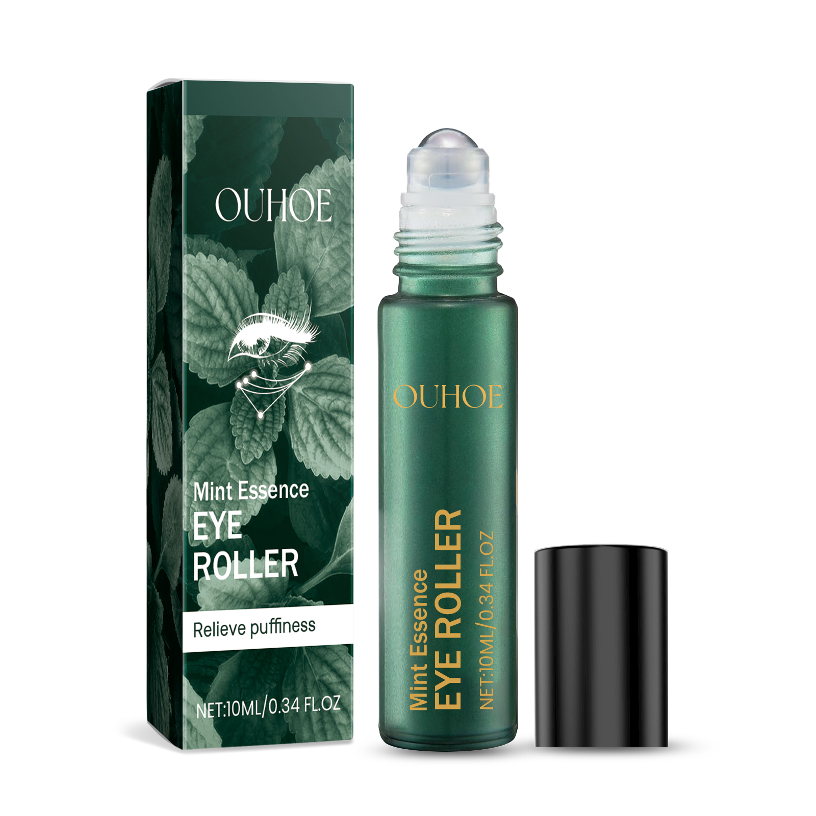 OUHOE Mint Essence Eye Roller, Fade Fine Lines Crow's Feet Moisturizing Elastic Eye Anti Wrinkle 10Ml/ - Shop at LoveMi
