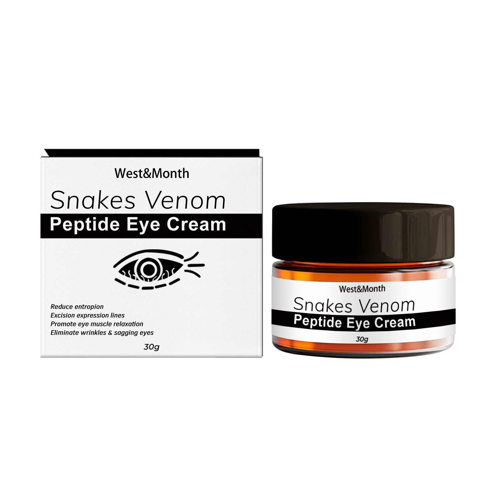 West&Month Snake Venom Peptide Eye Cream Gently Nourishes Skin, Reduces Fine Lines, Hydrates And Moisturizes Eye Cream 30G - Shop at LoveMi