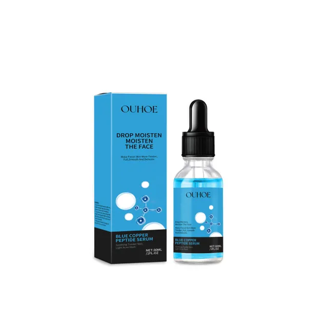 OUHOE Copper Peptide Repair Serum Hydrates, Hydrates, Firming And Firming Facial Skin With Blue Copper Peptide Serum 30Ml - Shop at LoveMi