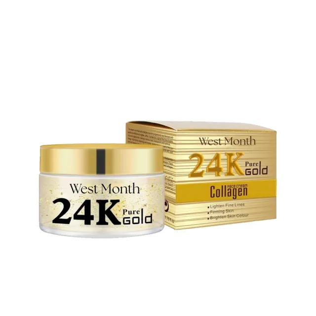 West Month 24k Pure Gold Collagen Face Cream, Lighten Lines Brighten Skin, Firm And Anti wrinkle Cream 50Ml - Shop at LoveMi