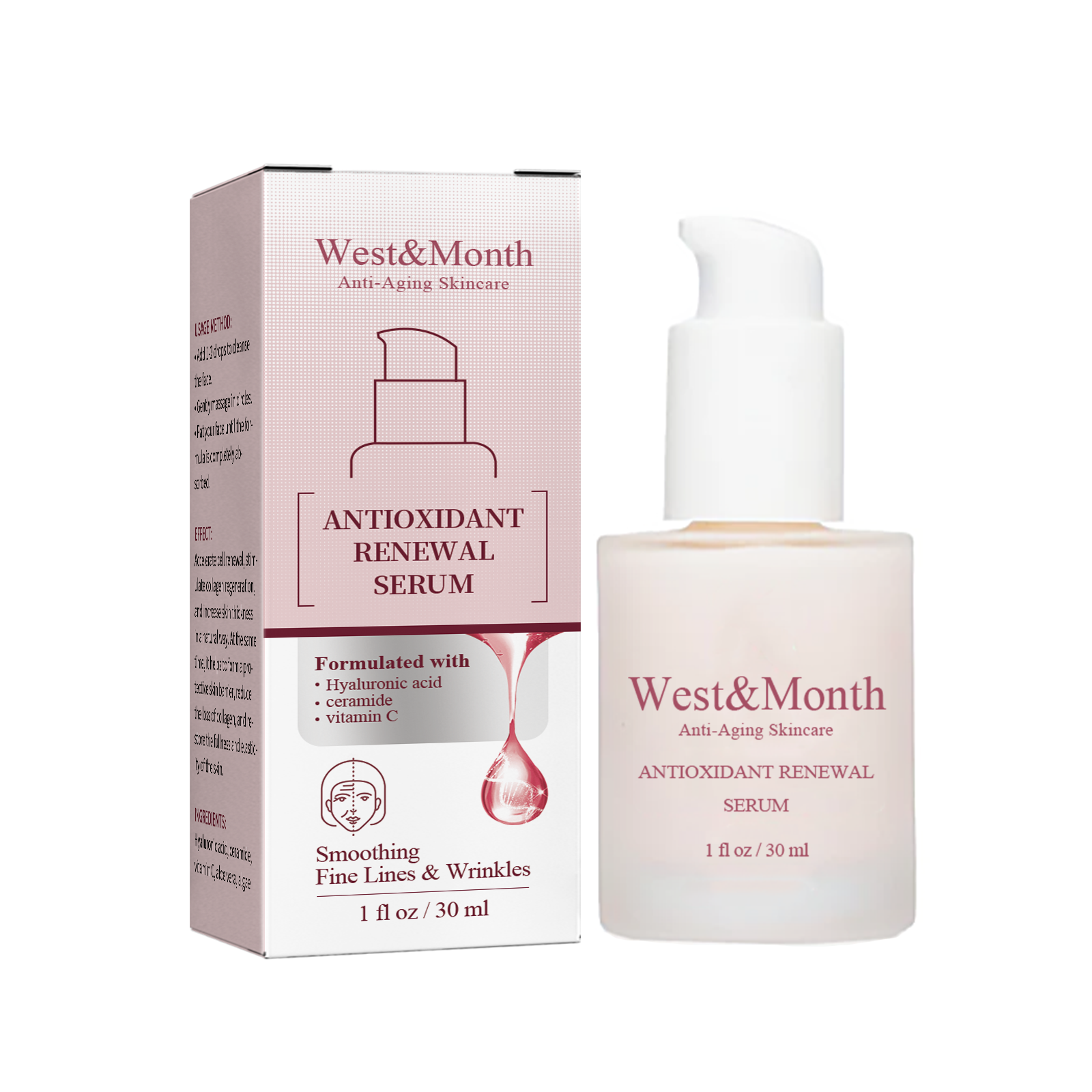 West&Month Antioxidant Renewal Serum, Tighten Facial Skin, Lighten Lines, Moisturize And Prevent Aging Serum 30Ml - Shop at LoveMi