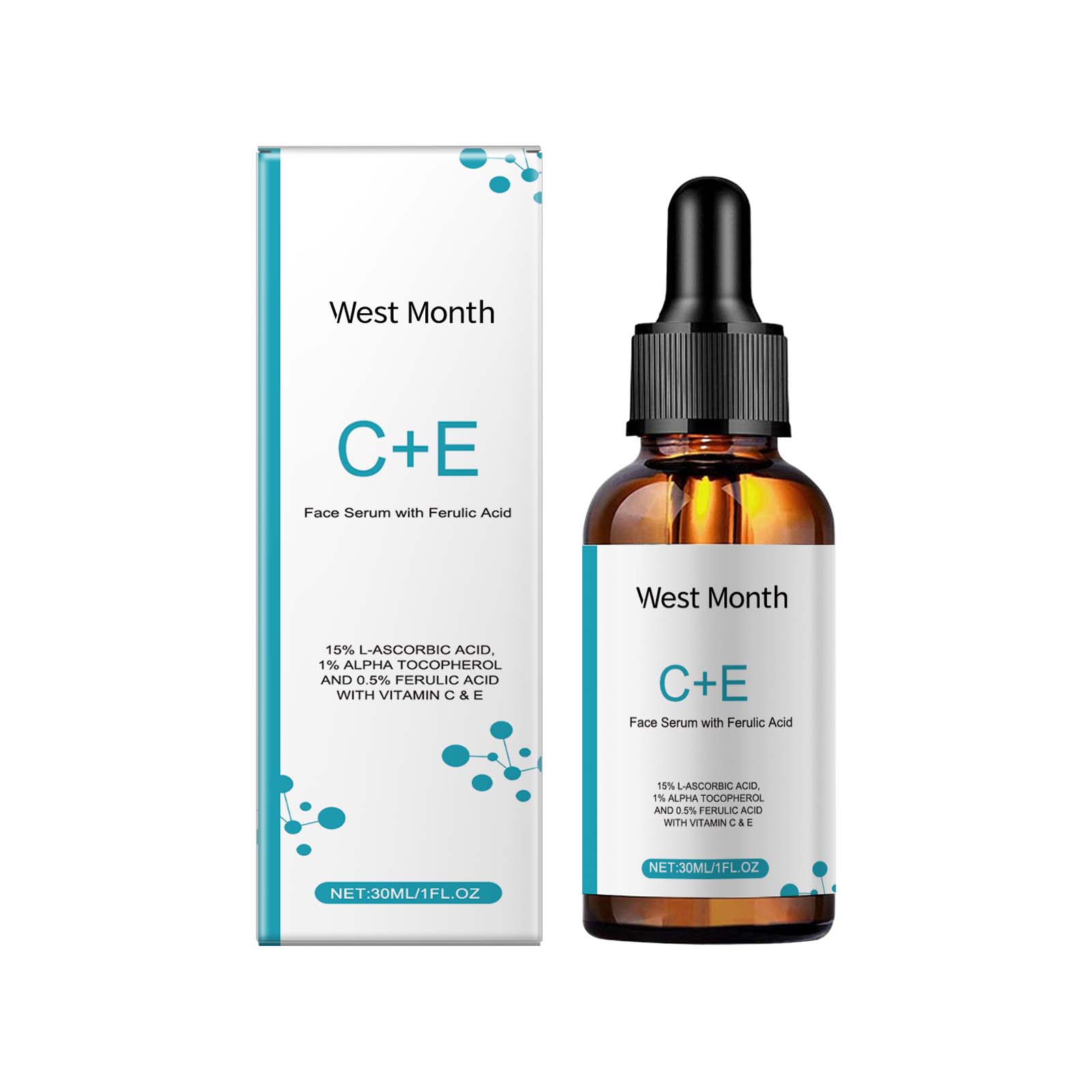 West&Month Vitamin C Facial Serum, Moisturizing, Moisturizing, Brightening And Revitalizing Skin Care 30Ml - Shop at LoveMi